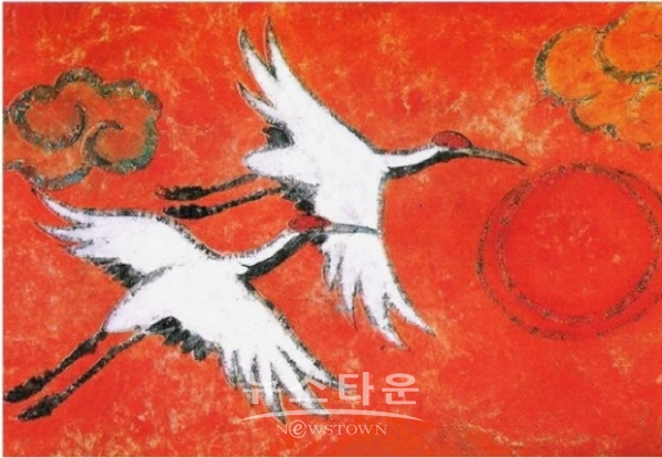 운봉 이규완 작가의 색채여행 9 ‘한국인의 꿈 십장생 2’(김한정 기자)