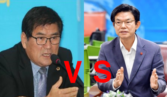 좌측부터 강시백 제주특별자치도의회 교육위원장, 이석문 제주특별자치도교육감