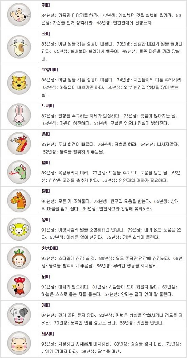 오늘의 운세