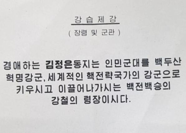 지난해 11월 북한 조선노동당츨판사가 발간한 강습제강. VOA 캡처