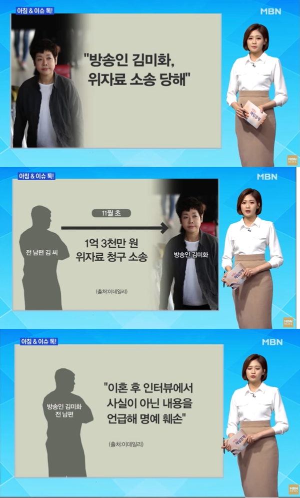 김미화, 전 남편 맞고소 (사진: MBN 뉴스 캡처)