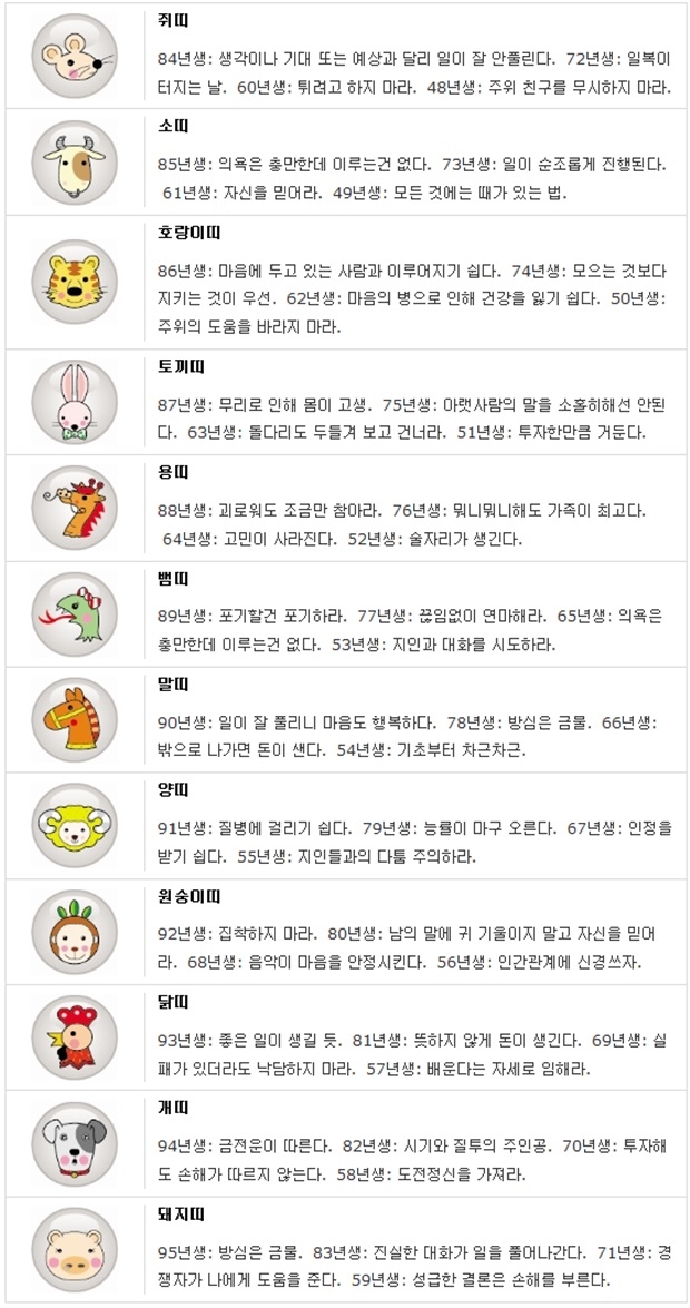 오늘의 운세