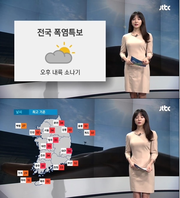 오늘 날씨, 낮 최고 36도, 전국 폭염 특보 (사진: JTBC 뉴스)
