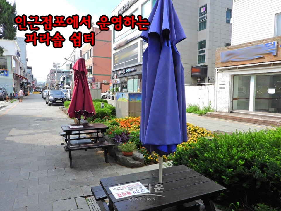 원주 중앙로 문화의 거리에 “대형 그늘막은 無用之物
