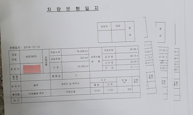 차량운행일지