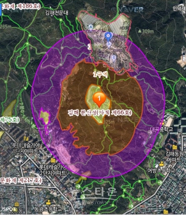 분산성 사적 66호 토지 범례
