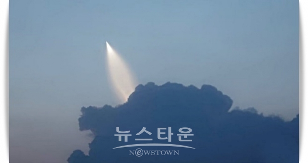 이번에 중국이 실험 발사한 SLBM은 중국 북부 보하이(발해, 渤海)에서 잠항 중인 전략 핵잠수함에서 내륙부 고비사막을 향해 발사됐다. (사진 : 중국 웨이보)