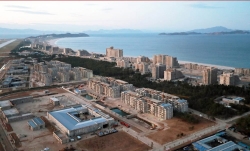 원산갈마해안지구 건설 현장. 조선중앙통신 캡처