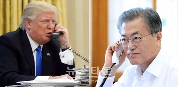 한미 두 정상 간의 전화통화는 문재인 대통령 취임 후 25번째로, 올해 들어서는 세 번째이다.