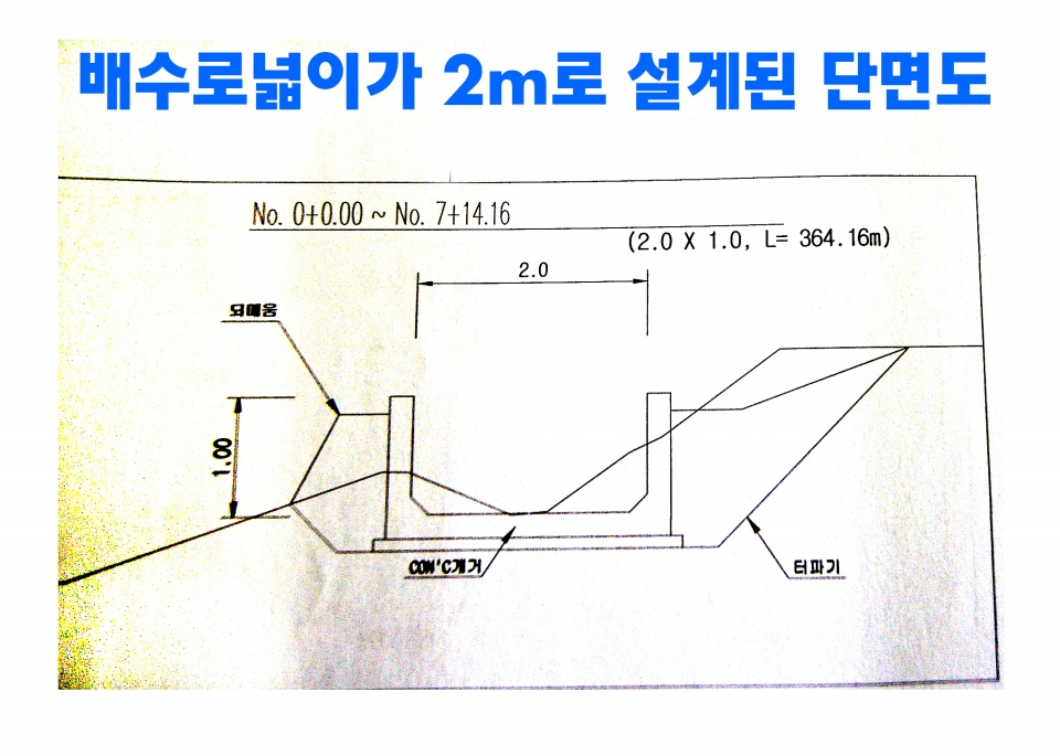 배수로 설계도및 주민설명회 자료