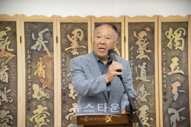 석천 허필호 작가 ‘부적의 조형화, 도예, 회화의 세계, 남도 추사의 맥’전(김한정 기자)