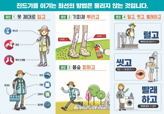 야외활동시 진드기를 주의하세요!