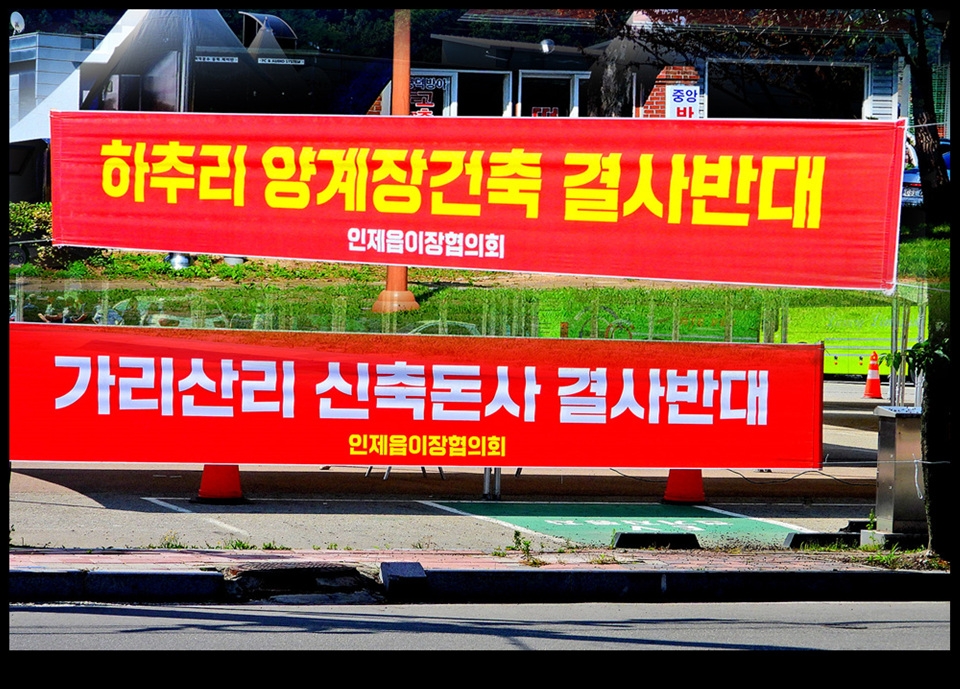 인제군. 읍민들 축사신축반대 집회
