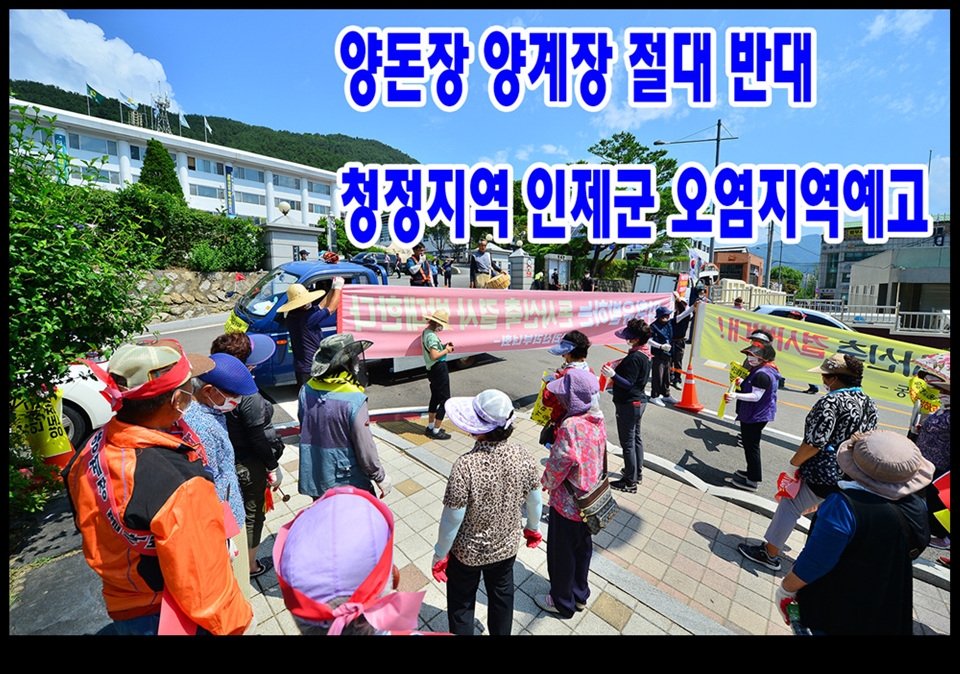 인제군. 읍민들 축사신축반대 집회