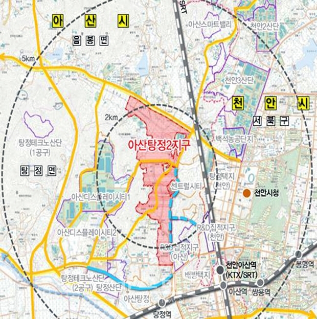 탕정2지구 도시개발구역지정