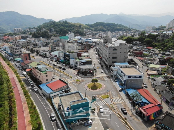 신호등 없는 하동군 모습