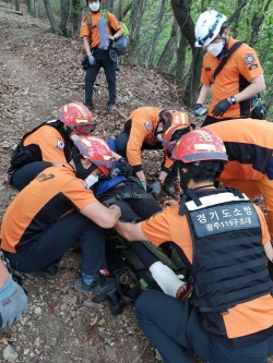 가을철 산악사고 구조 현장 사진