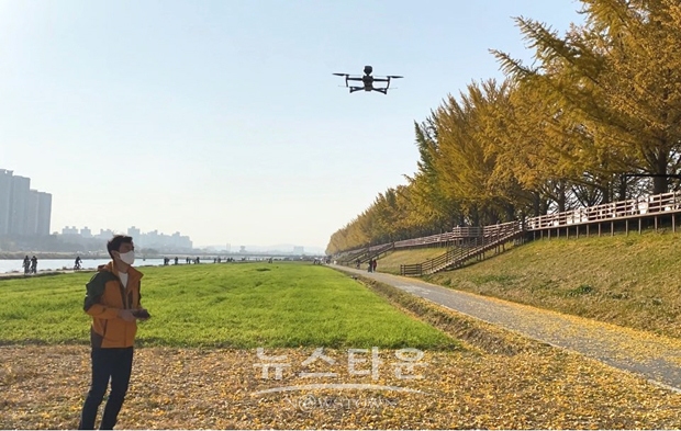 드론 활용한 코로나19 확산 예방 캠페인