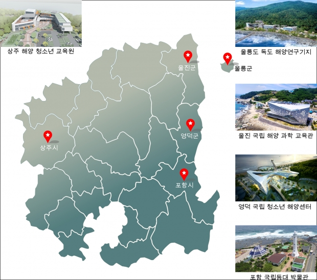 경상북도 도내 해양체험 교육시설 설치 계획도