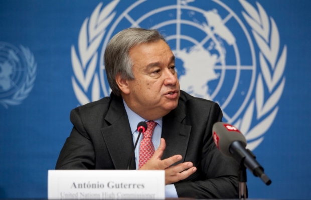 미국과 중국 관계는 도널드 트럼프 전 행정부에서 냉각됐고, 미-중 양국이 거부권을 가지고 있는 유엔의 안전보장이사회(안보리)는 기능 부재에 빠져 있다. 신종 코로나 바이러스의 세계적 대유행(Pandemic)에 따라, 의료지원이 분쟁지역에 도달할 수 있도록 구테흐스 사무총장이 다시 한 번 호소했다. (사진 : 위키피디아)