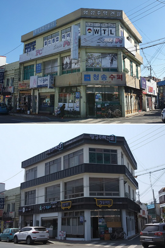 경주시에서 사업비 4억5000만원을 투입해 안강중앙로 1.7㎞ 구간 내 84개 업소의 간판을 개선했다.