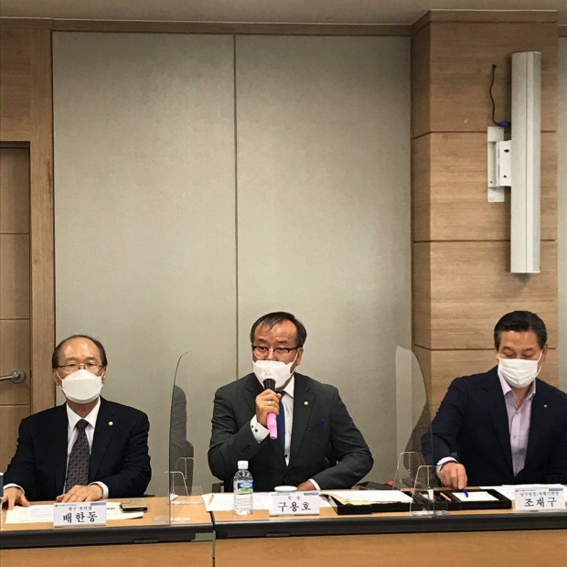 ▲ 구용호 민주평화통일 대구남구협의회장이 인사말을 하고 있는 모습이다.