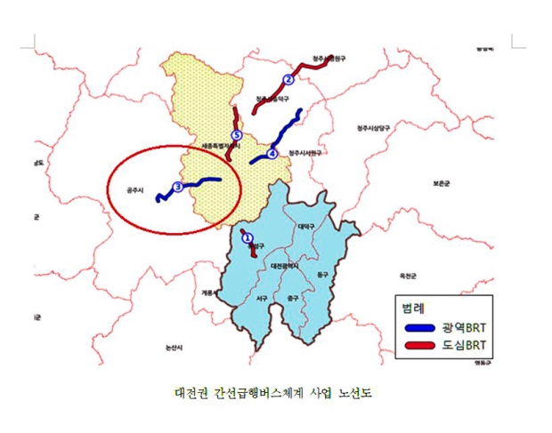 BRT 사업 노선도