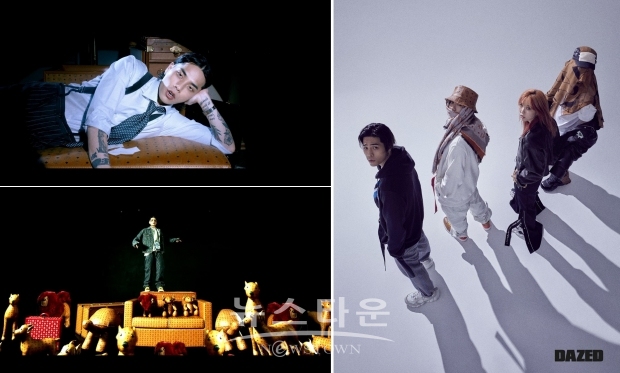 사진 설명: MCMX하트코어 뮤직비디오 이미지(좌), MCMX하트코어 DAZED 화보(우) (사진제공=MCM, DAZED KOREA)