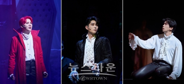 :: 이미지 = 뮤지컬 [드라큘라] 공연사진. ‘드라큘라’ 역 김준수, 전동석, 신성록｜제공 =오디컴퍼니㈜ ::