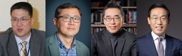 ▲(왼쪽부터) 삼성전자 함돈희 펠로우, 하버드대학교 박홍근 교수, 삼성SDS 황성우 사장, 삼성전자 김기남 부회장(사진 : 삼성전자)