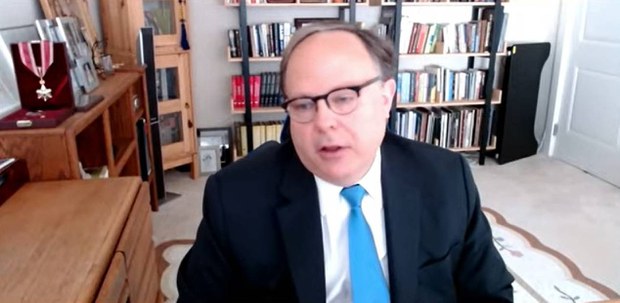 시드니 사일러 미국 국가정보국 산하 국가정보위원회(NIC) 북한담당관이 29일 미 전략국제문제연구소(CSIS)가 주최한 북한문제 화상 간담회에서 발언하고 있다. 화상간담회 캡처