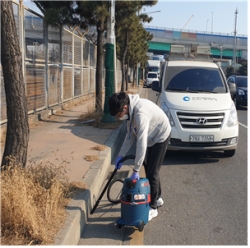 도로변 퇴적물 특성 조사 사진