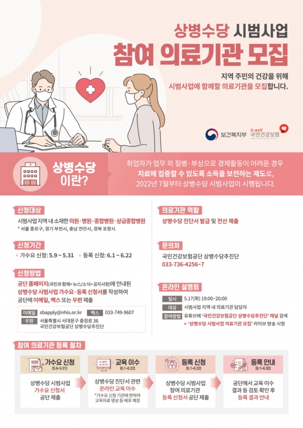 상병수당 사업 모습 포스터