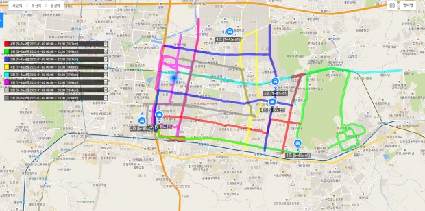 제설차량 운행관리 시스템(GPS) 활용 제설작업 노선 실시간 모니터링