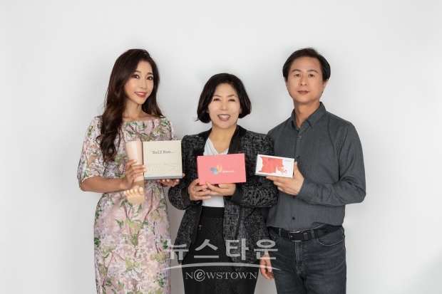왼쪽부터 이선율, GNG뷰티플러스 정시영(Grace Jung)대표, 박균섭 소장<br>