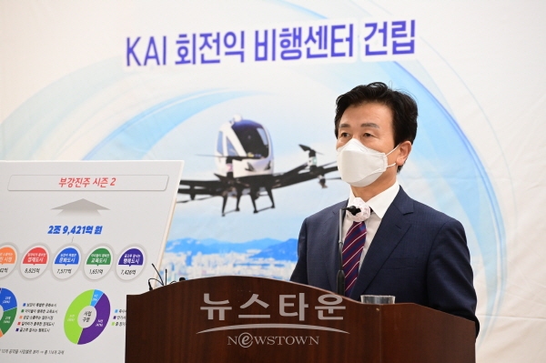 지난 7월 7일 조규일 진주시장의 '부강진주 시즌2' 시정 4개년 운영계획 발표 모습