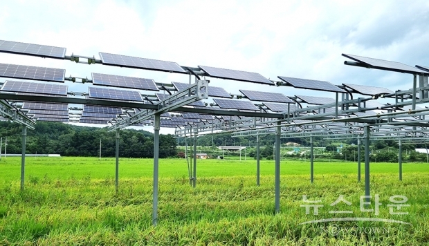 경남 함양 기동마을 영농형태양광 발전소 전경 / 사진 : 한화큐셀