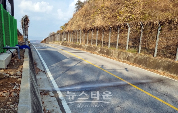 갱티고개 860m 구간 자동 염수분사장치 설치