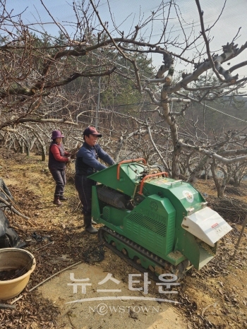 영농부산물 잔가지 파쇄기 운영