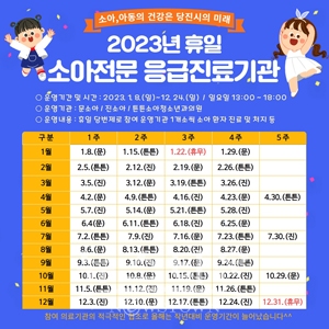 휴일 소아전문 응급진료기관