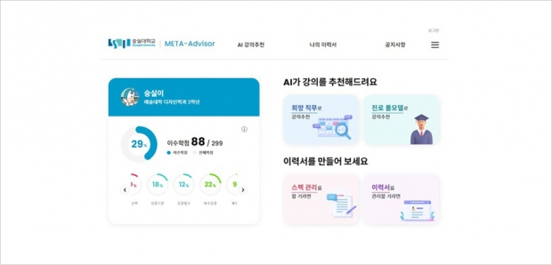 한화시스템이 구축 중인 숭실대학교 AI 기반 맞춤형 학생지원 서비스인 '메타-어드바이저(META-Advisor) 시스템'