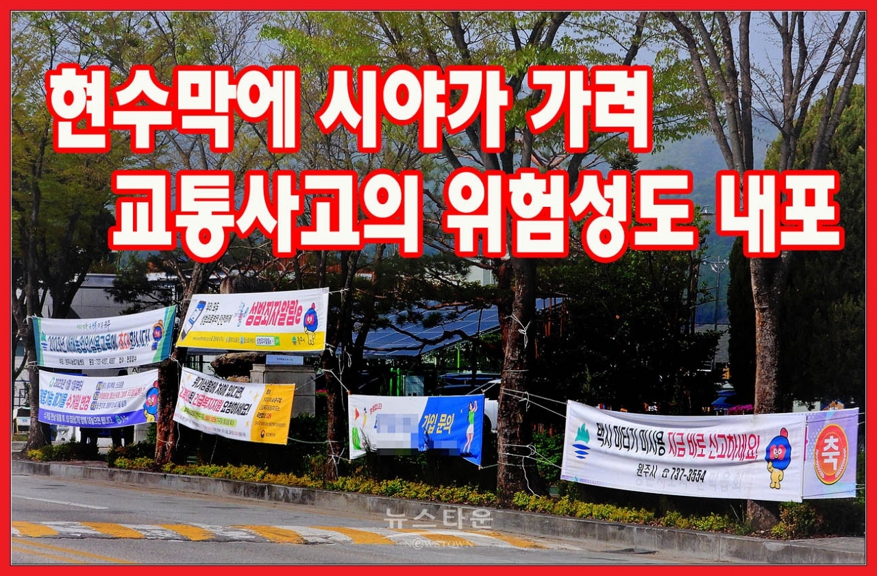 원주시 현수막관리 엉망진창