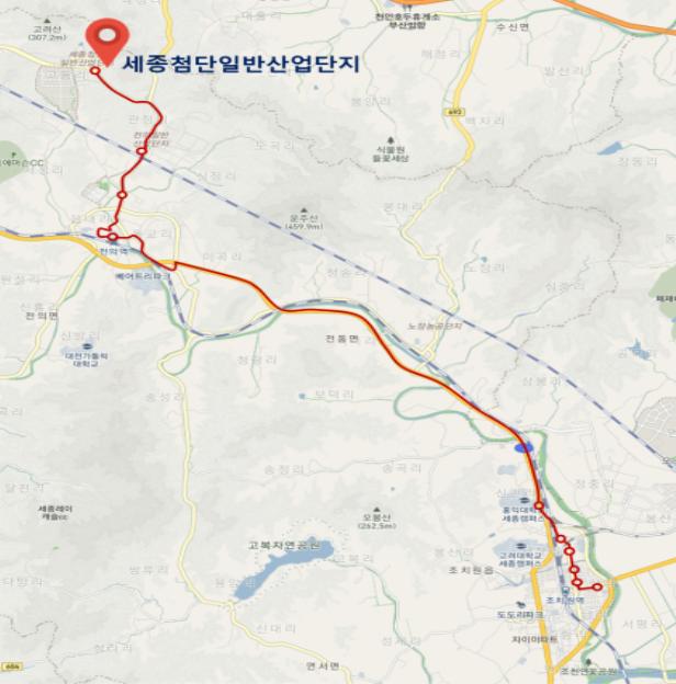 통근버스 지원노선, 조치원역~첨단일반산업단지
