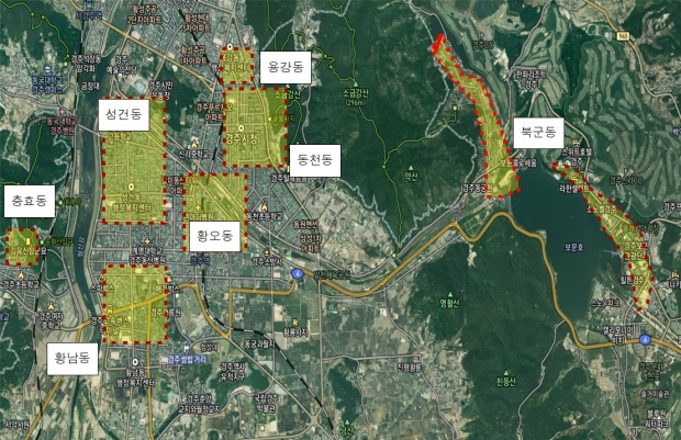 역사문화유적 주변 시가지내 하수정비 계획도