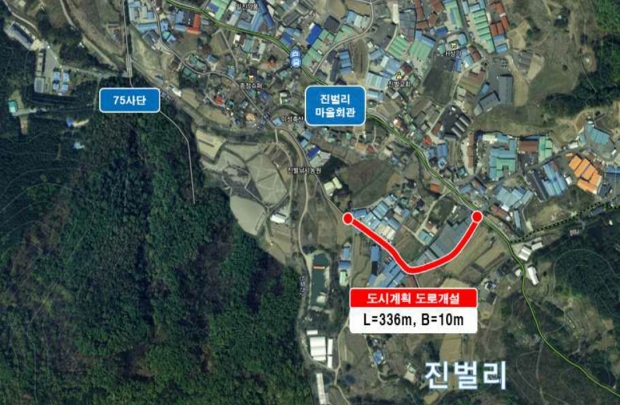 진벌리 도시계획도로 위치도