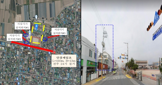 안강 제일초등학교 위치도 및 현장사진