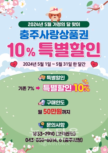 충주사랑상품권 10% 특별 할인판매
