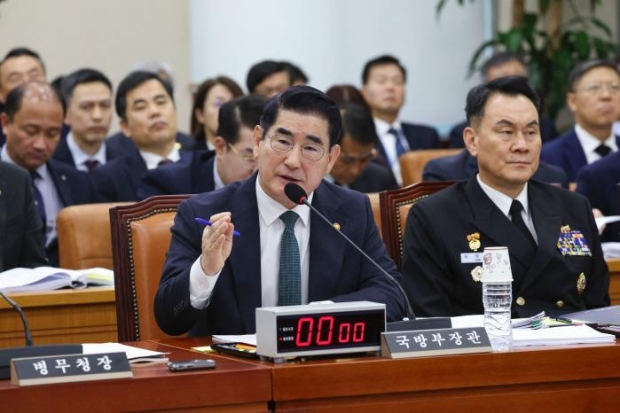김용현 국방부 장관이 국방위 현안질의에서 답변하고 있다. 국방부 제공