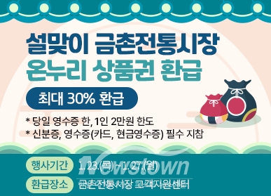 파주시, 설 명절 맞아 전통시장서 온누리상품권 환급