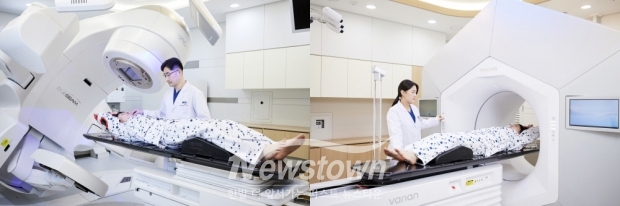 사진) 좌측부터 방사선암치료기 트루빔과 헬시온